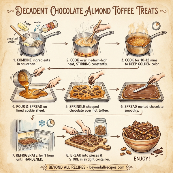 Decadent Chocolate Almond Toffee Treats instructions