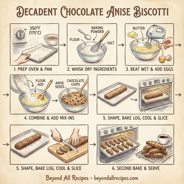Decadent Chocolate Anise Biscotti instructions