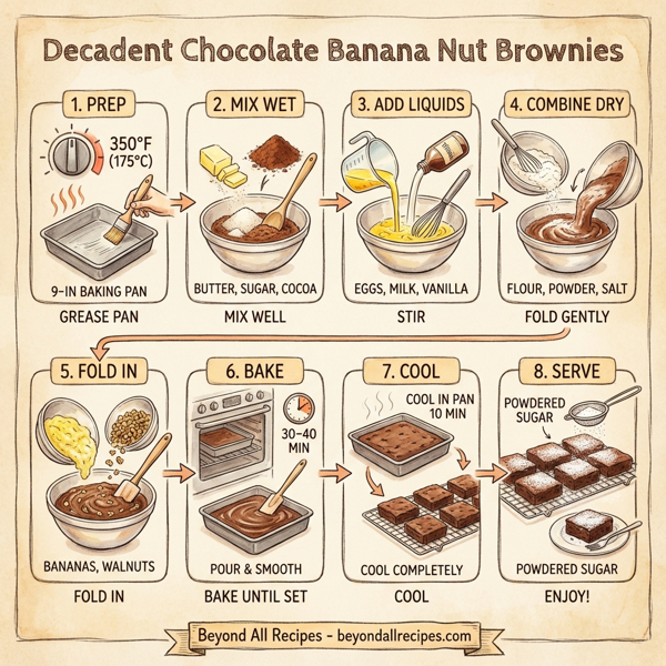 Decadent Chocolate Banana Nut Brownies instructions