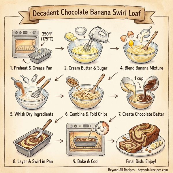 Decadent Chocolate Banana Swirl Loaf instructions