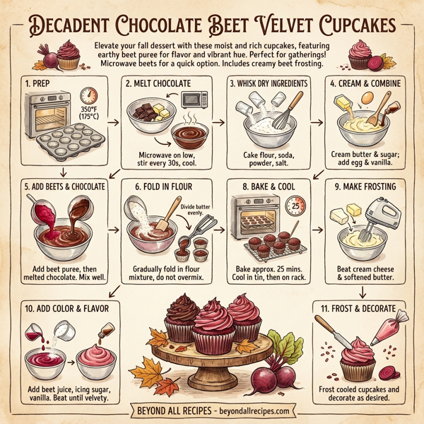 Decadent Chocolate Beet Velvet Cupcakes instructions