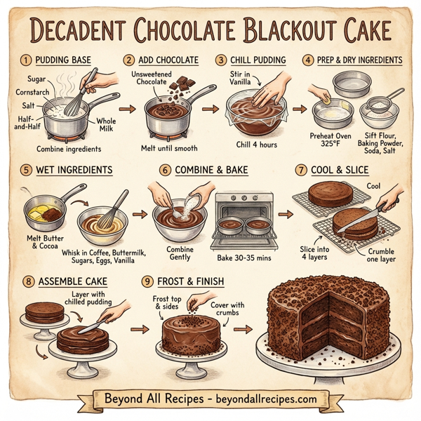 Decadent Chocolate Blackout Cake instructions