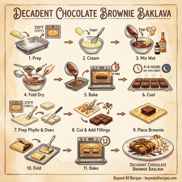 Decadent Chocolate Brownie Baklava instructions