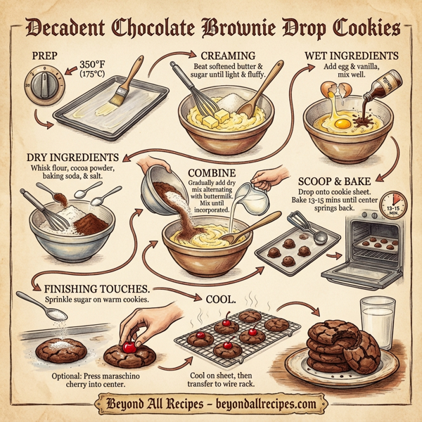 Decadent Chocolate Brownie Drop Cookies instructions