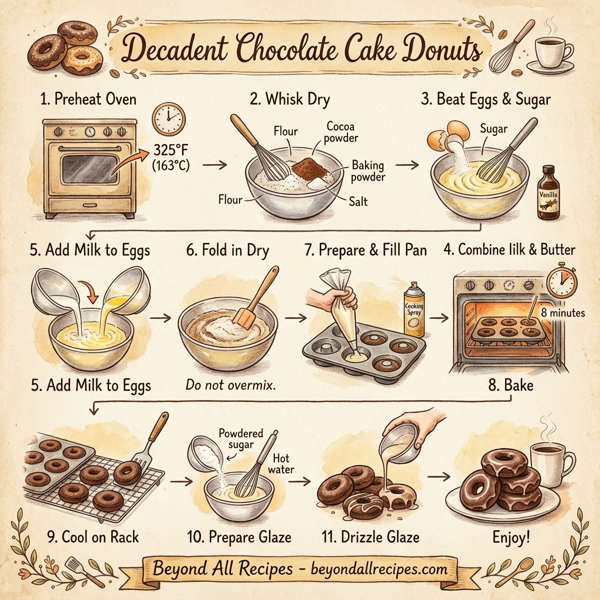 Decadent Chocolate Cake Donuts instructions