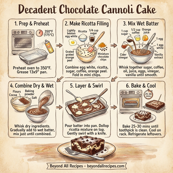 Decadent Chocolate Cannoli Cake instructions
