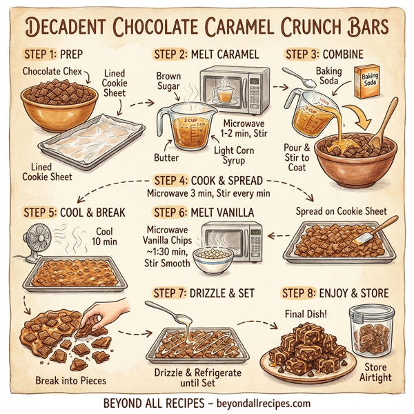 Decadent Chocolate Caramel Crunch Bars instructions