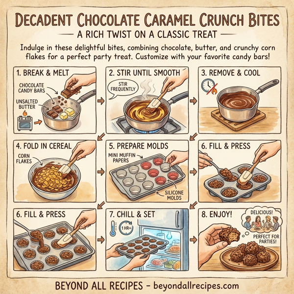 Decadent Chocolate Caramel Crunch Bites instructions