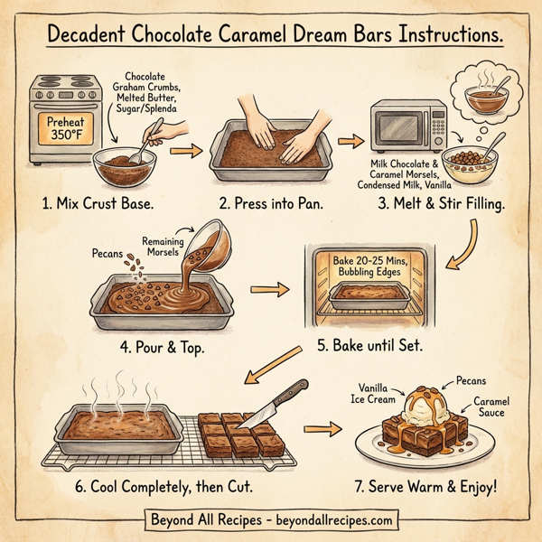 Decadent Chocolate Caramel Dream Bars instructions