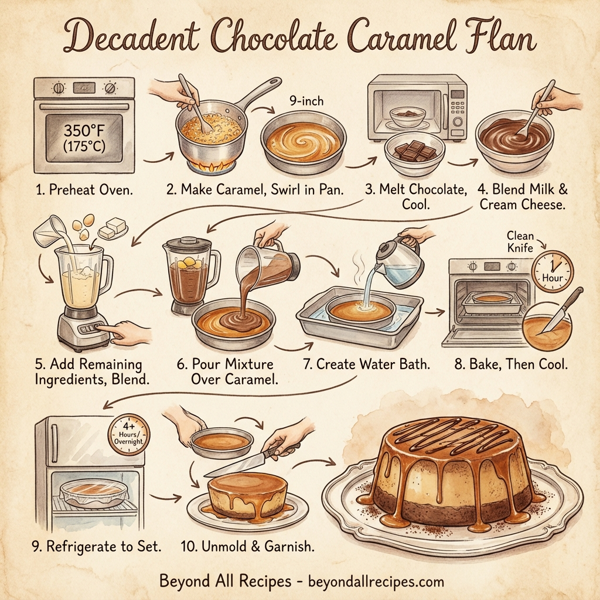 Decadent Chocolate Caramel Flan instructions