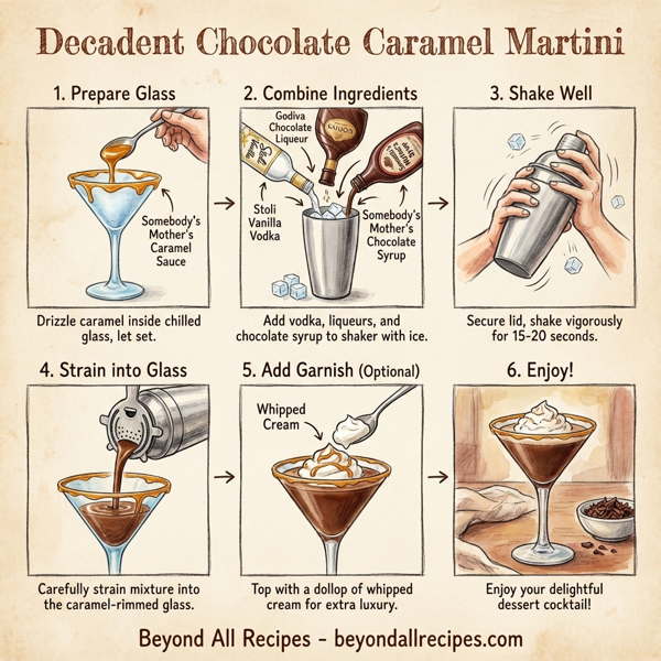 Decadent Chocolate Caramel Martini instructions