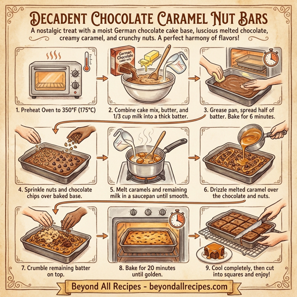 Decadent Chocolate Caramel Nut Bars instructions