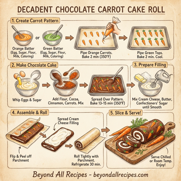 Decadent Chocolate Carrot Cake Roll instructions