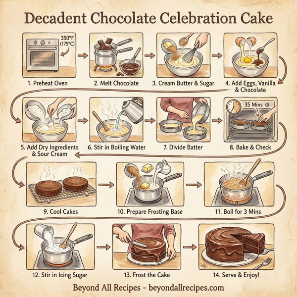 Decadent Chocolate Celebration Cake instructions