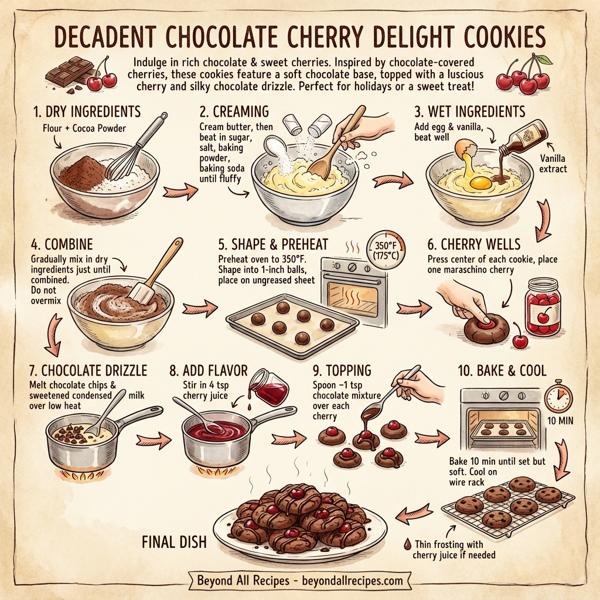 Decadent Chocolate Cherry Delight Cookies instructions