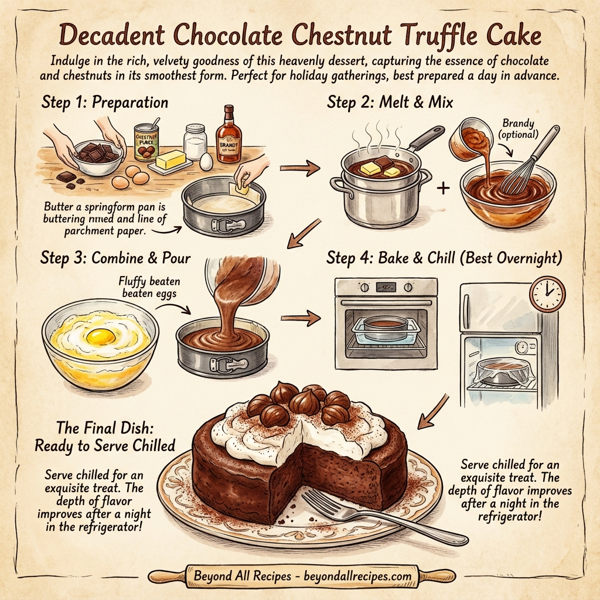 Decadent Chocolate Chestnut Truffle Cake instructions