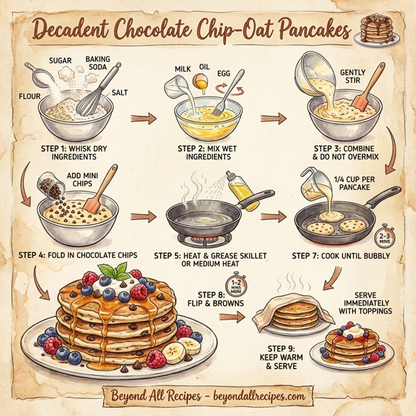 Decadent Chocolate Chip-Oat Pancakes instructions