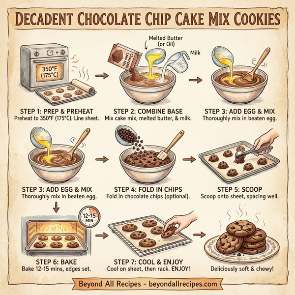 Decadent Chocolate Chip Cake Mix Cookies instructions