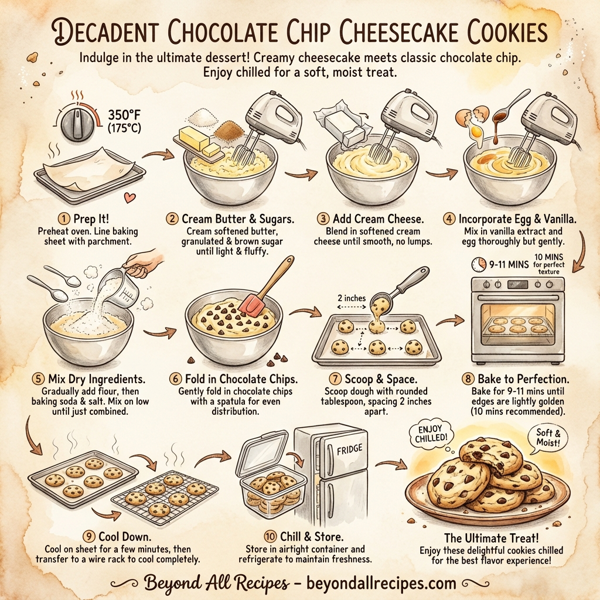 Decadent Chocolate Chip Cheesecake Cookies instructions