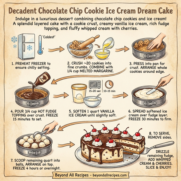 Decadent Chocolate Chip Cookie Ice Cream Dream Cake instructions