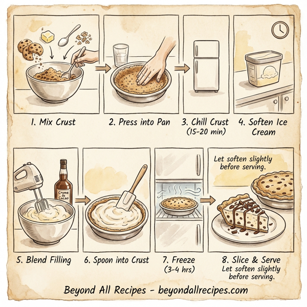 Decadent Chocolate Chip Cookie Vanilla Ice Cream Pie instructions