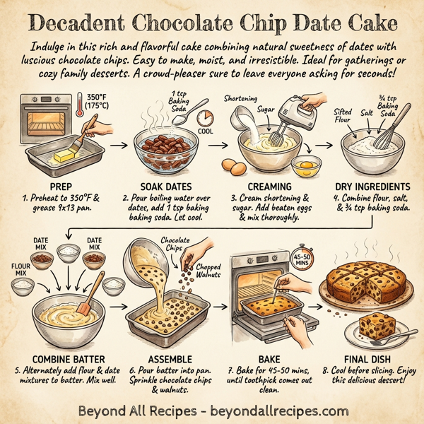 Decadent Chocolate Chip Date Cake instructions