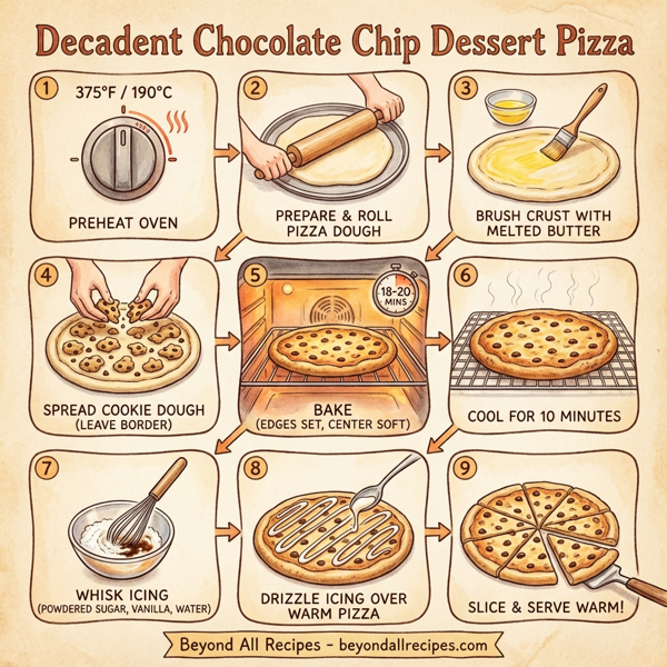 Decadent Chocolate Chip Dessert Pizza instructions