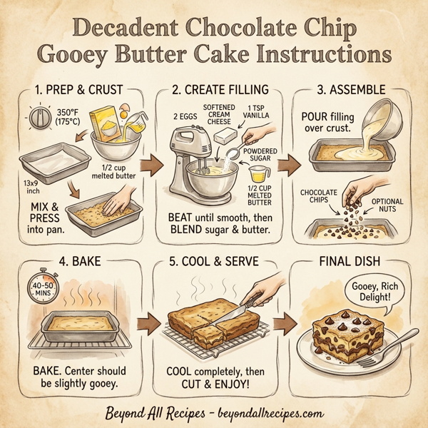 Decadent Chocolate Chip Gooey Butter Cake instructions