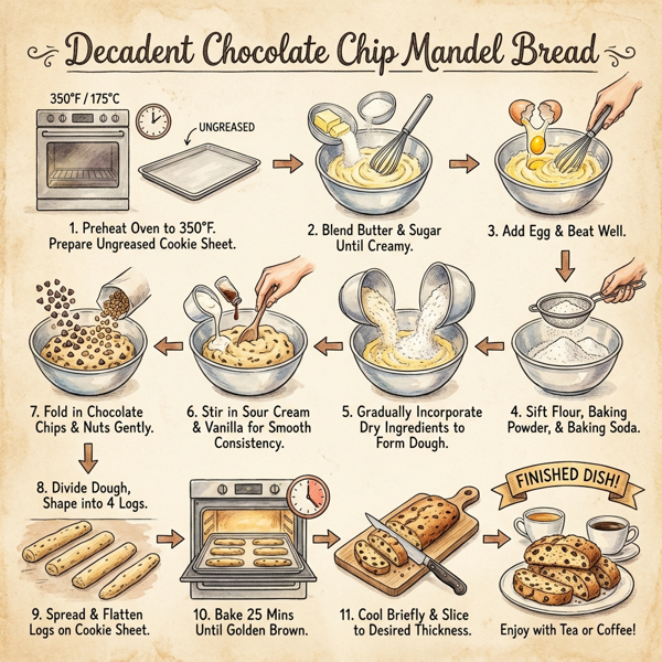 Decadent Chocolate Chip Mandel Bread instructions