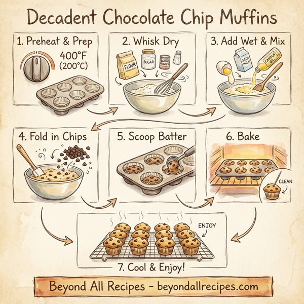 Decadent Chocolate Chip Muffins instructions