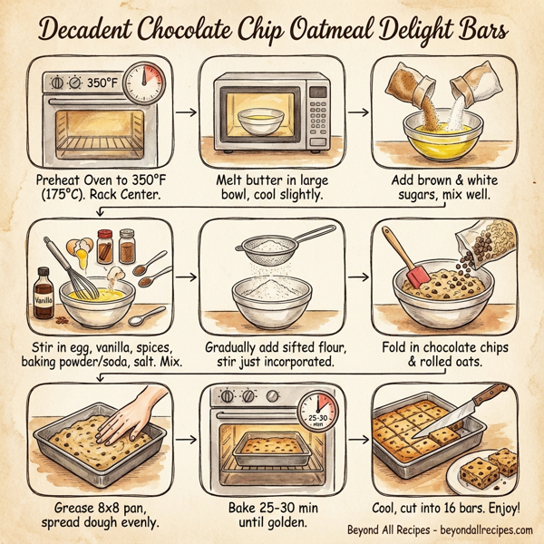 Decadent Chocolate Chip Oatmeal Delight Bars instructions