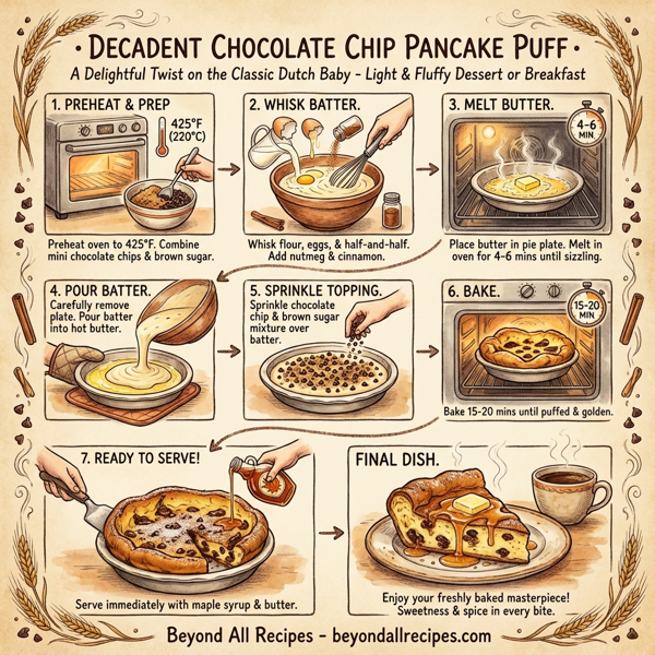 Decadent Chocolate Chip Pancake Puff instructions