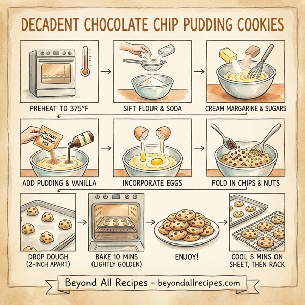 Decadent Chocolate Chip Pudding Cookies instructions