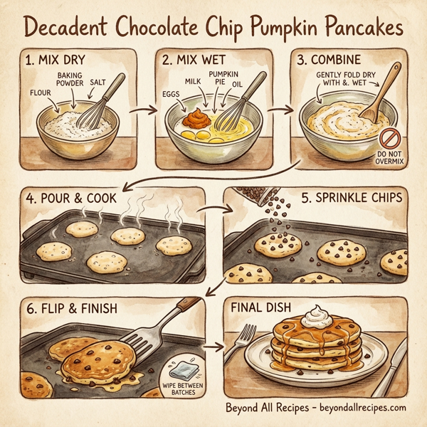 Decadent Chocolate Chip Pumpkin Pancakes instructions