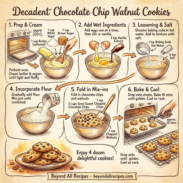 Decadent Chocolate Chip Walnut Cookies instructions