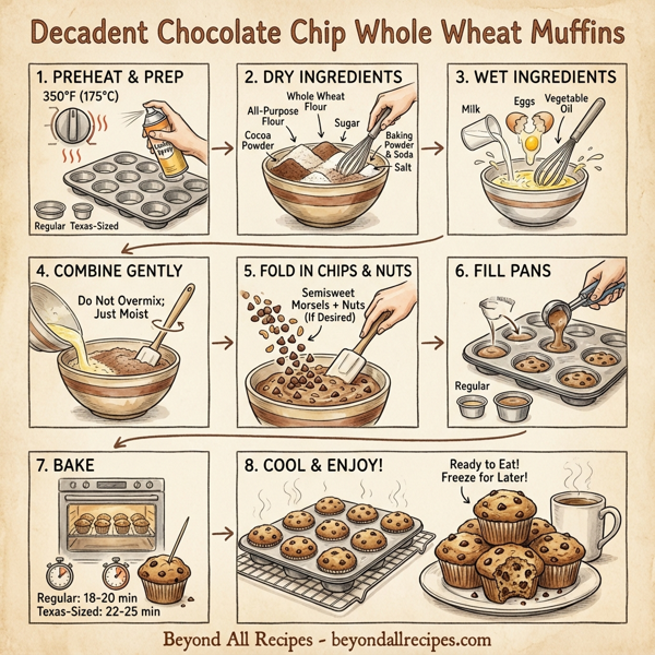 Decadent Chocolate Chip Whole Wheat Muffins instructions