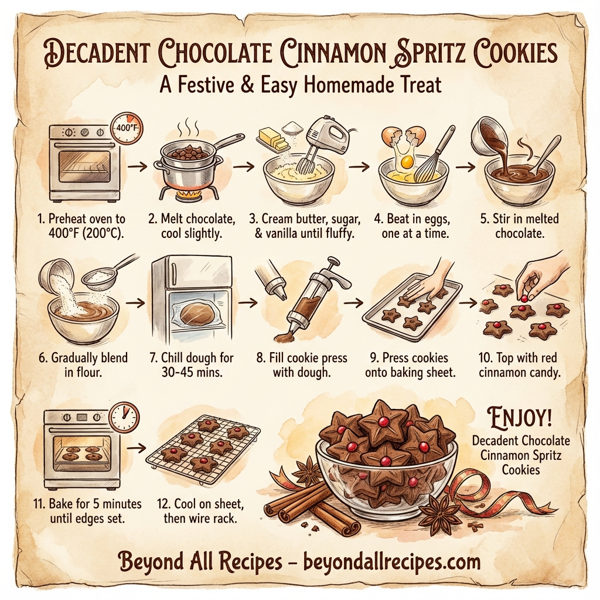 Decadent Chocolate Cinnamon Spritz Cookies instructions