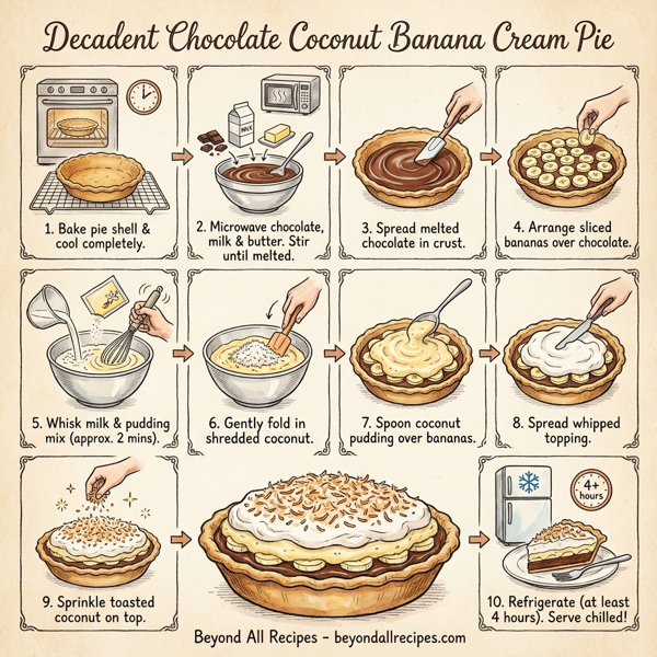 Decadent Chocolate Coconut Banana Cream Pie instructions