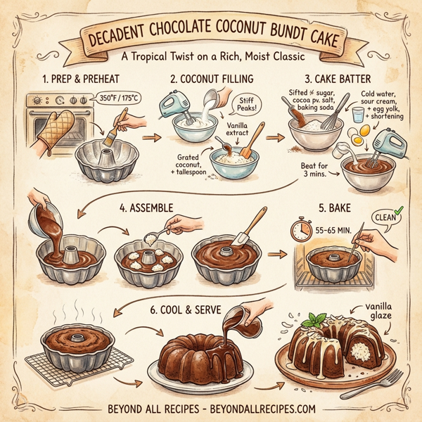 Decadent Chocolate Coconut Bundt Cake instructions