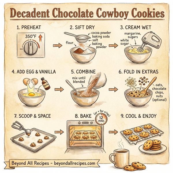 Decadent Chocolate Cowboy Cookies instructions
