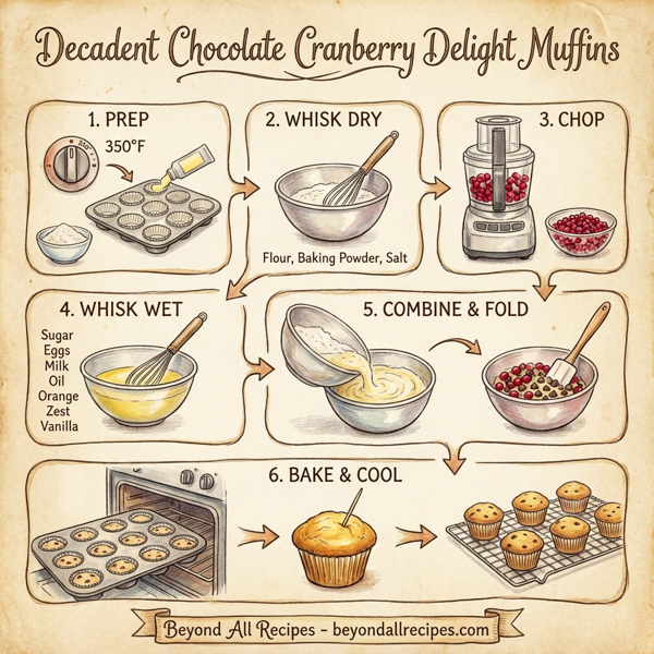 Decadent Chocolate Cranberry Delight Muffins instructions