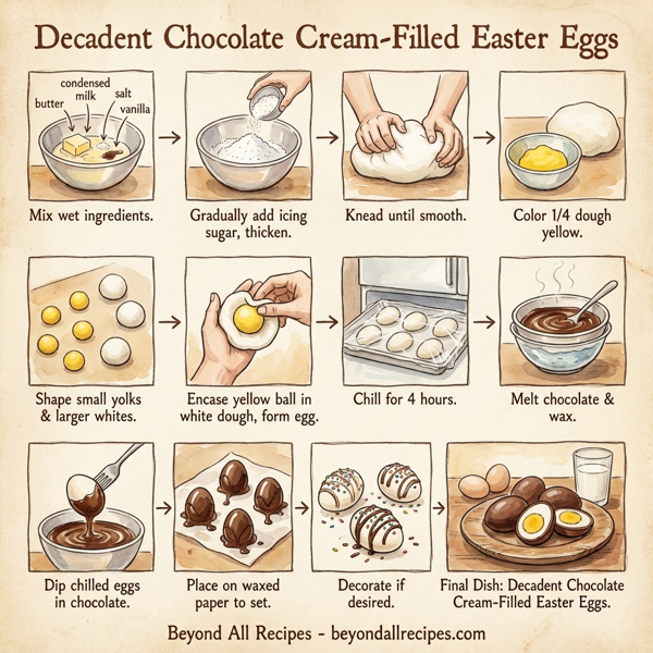 Decadent Chocolate Cream-Filled Easter Eggs instructions