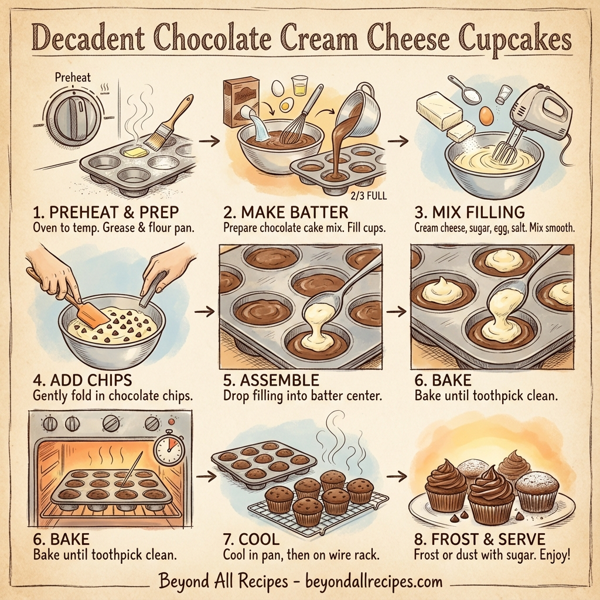 Decadent Chocolate Cream Cheese Cupcakes instructions