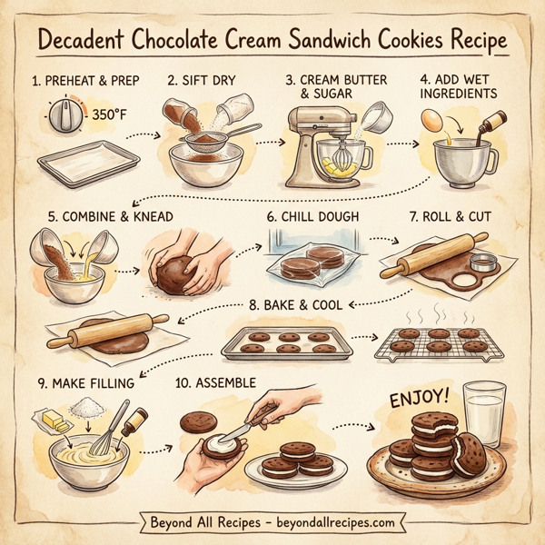 Decadent Chocolate Cream Sandwich Cookies instructions