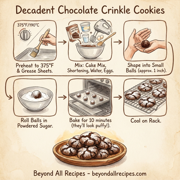 Decadent Chocolate Crinkle Cookies instructions