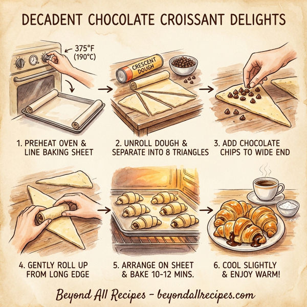Decadent Chocolate Croissant Delights instructions