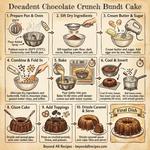 Decadent Chocolate Crunch Bundt Cake instructions