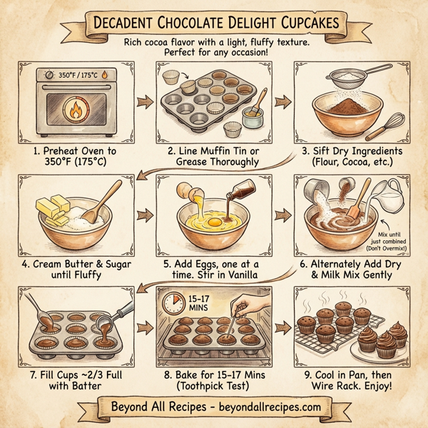 Decadent Chocolate Delight Cupcakes instructions