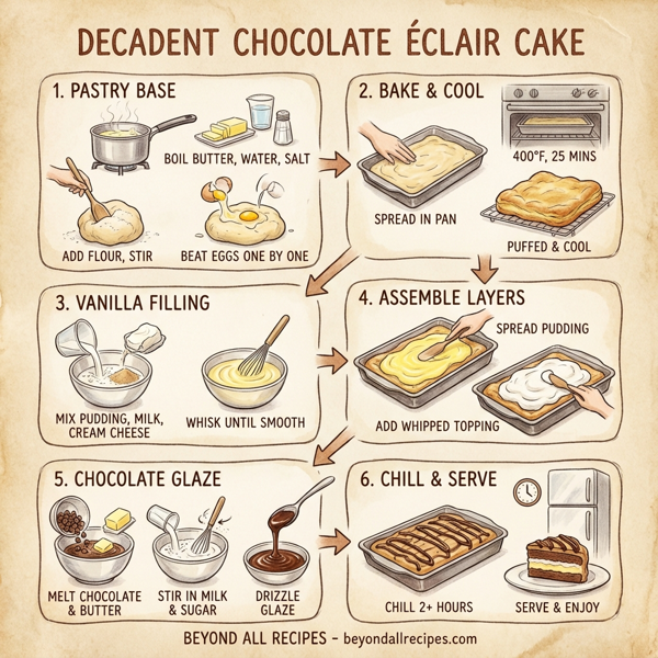 Decadent Chocolate Éclair Cake instructions
