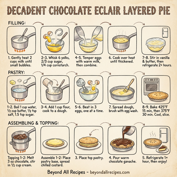 Decadent Chocolate Eclair Layered Pie instructions